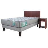 MANTAHUE - Combo Cama Europea Dormiflex 1½ Plaza + Set Ranco melamina