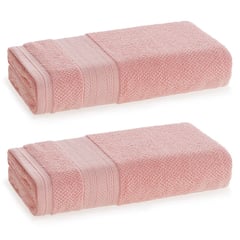 KARSTEN - Set de 2 Toallas Mano 380 gr Algodón 48x70 cm Rosa