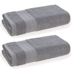 KARSTEN - Set de 2 Toallas Mano 380 gr Algodón 48x70 cm Gris