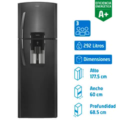 MABE - Refrigerador Top Freezer No Frost 292 Litros Black Steel RMA300FWUC