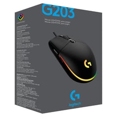 LOGITECH - Mouse gamer G203 Lightsync negro