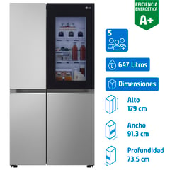 LG - Refrigerador Side by Side No Frost 233 Litros silver GS66BVP