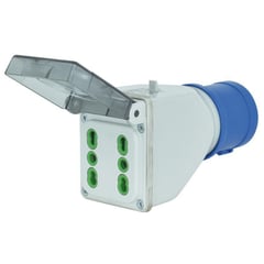 LEXO - Adaptador industrial IP44 2X 2P+T 10/16A 250V