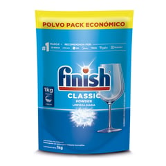 FINISH - Detergente en polvo para lavavajillas 1 kg Doypack