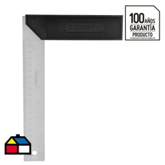 STANLEY - Escuadra carpintería 8" aluminio negro