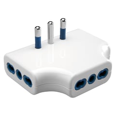 GEWISS - Adaptador Triple Plano 10/16A Blanco