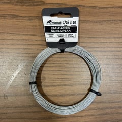 MAMUT - Cable de acero galvanizado 6x7 + FC diámetro 1/16 x 10 mt