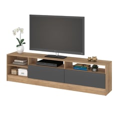 VEKKAHOME - Mueble TV 75 " Moyan Café/Negro 180x46.5x30 cm