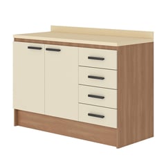 VEKKAHOME - Mueble Base Mia 120 cm Beige