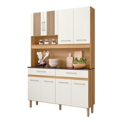 VEKKAHOME - Mueble Cocina Bari 122 x 35,5 x184 cm Blanco