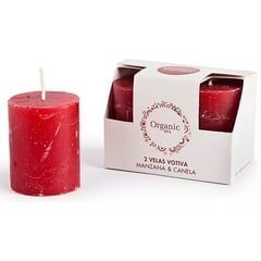 ORGANIC - Set de Velas Votiva Manzana Canela 2 Unidades