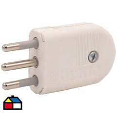 BTICINO - Enchufe macho volante articulado 2p+t 10 A Blanco