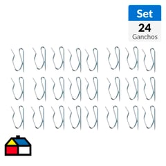 METALHSA - Set de 24 Ganchos Grandes para Barra de Cortina 3 cm