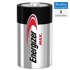 ENERGIZER - Pack de 2 pilas alcalinas D 1.5V