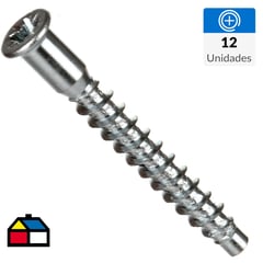 FIXSER - Tornillo para madera 3/16x 2" 12 unidades