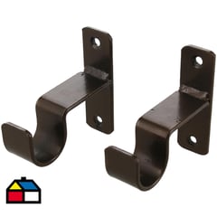 FERRATO - Set de soportes para barra de cortina 25 mm 2 unidades óxido