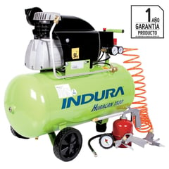 INDURA - Compresor de Aire Portátil 2 HP 50 Litros Huracan 1520