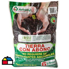 ARMONY - Tierra con abono para jardín 6 litros bolsa