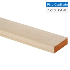 GENERICO - Pino Certificado Seco Cepillado 1x3 cm 3,2 m