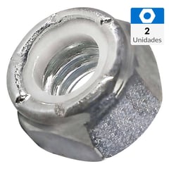 FIXSER - Tuerca seguridad nylon UNC 3/8" x 2 unidades