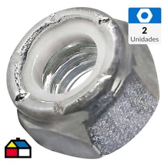 FIXSER - Tuerca seguridad nylon UNC 3/8" x 2 unidades