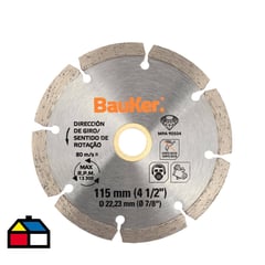 BAUKER - Disco de diamante 4,5" acero