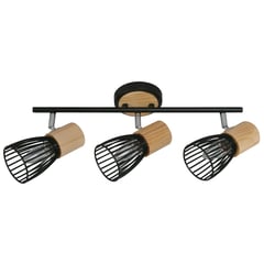 GENERAL LIGHTING - Spot negro / madera 3 luces