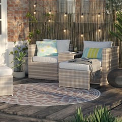 JUST HOME COLLECTION - Juego de living de terraza modular 5 piezas pipa