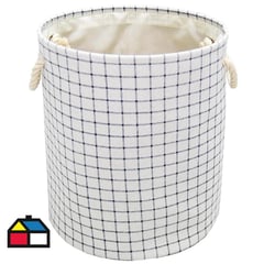 JUST HOME COLLECTION - Canasto para Ropa Checker Blanco 38 Litros