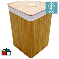 JUST HOME COLLECTION - Canasto para Ropa Esquina Bambú Natural 10 Ltros