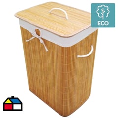 JUST HOME COLLECTION - Canasto para Ropa Rectangular Bambú Natural 70 Litros