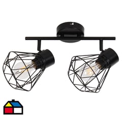 JUST HOME COLLECTION - Barra 2 luces E27 negra