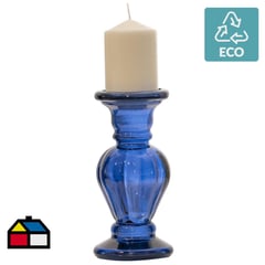 VIDRIOS SAN MIGUEL - Candelabro anadir 20 cm azul