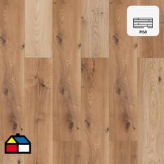 HOLZTEK - Piso Flotante 8 mm Oak Nature Mix Café 1.99 m2