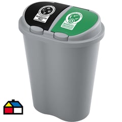 RIMAX - Basurero 50 l doble negro -verde