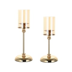 JUST HOME COLLECTION - Set 2 candelabros dorados