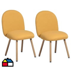SIN MARCA - Set de 2 sillas amarillas 50x60x87 cm