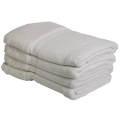 HOMY - Set de 4 Toallas 500 gr Algodón 90x150 cm Blanco