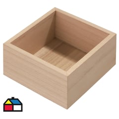IDESIGN - Caja cuadrada madera 12,7x12,7x6,99 cm.