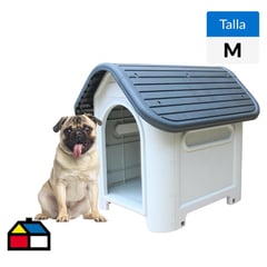 PETIZOOS - Casa para Perro 66x59x75 cm Gris/Blanco