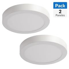 DAIRU - Pack 2 paneles Led sobrepuestos circulares 18W Luz Fría