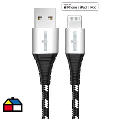 UBERMANN - Cable carga rápida USB a Lightning hecho con Kevlar 2 mts