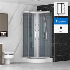 SENSI DACQUA - Cabina curva 6mm 90x90x217cm Grey Silver