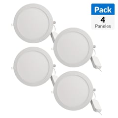 DAIRU - Pack 4 paneles Led empotrados circulares 12W Luz Fría