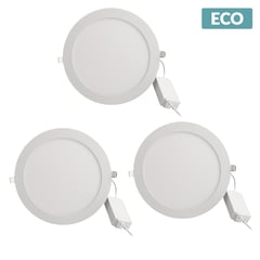 DAIRU - Pack 3 Paneles Led Empotrados Circulares 18W Luz Cálida