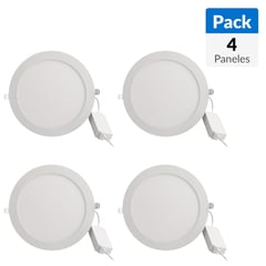 DAIRU - Pack 4 Paneles Led Empotrados Circulares 6W Luz Cálida