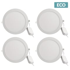 DAIRU - Pack 4 Paneles Led Empotrados Circulares 6W Luz Cálida