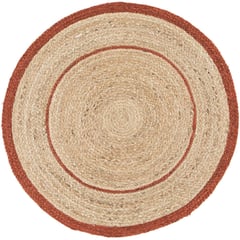 JUST HOME COLLECTION - Alfombra sombrero natural 120 cm rojo