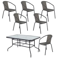 undefined - Combo Juego de comedor 6 personas negro