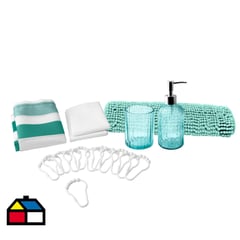 JUST HOME COLLECTION - Set baño 6 piezas franjas vidrio